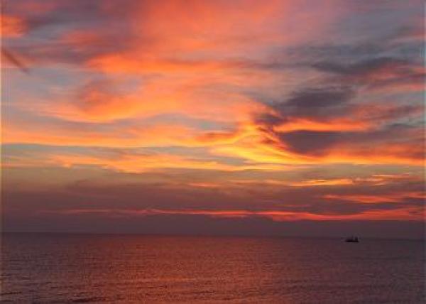 Sunset as Viewed from the Deck. 