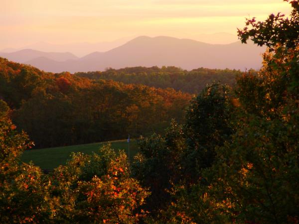 Sunset view from upper balcony.