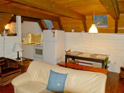 Living room and dining area