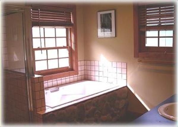 A deep jetted tub for soaking and separate shower