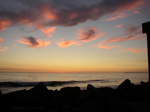 Sunset over the beach