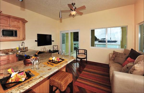 Living Area with Kitchen View