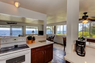 Kitchen view to living room