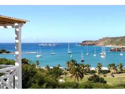 Lime Hill Villa balcony with view of Bay