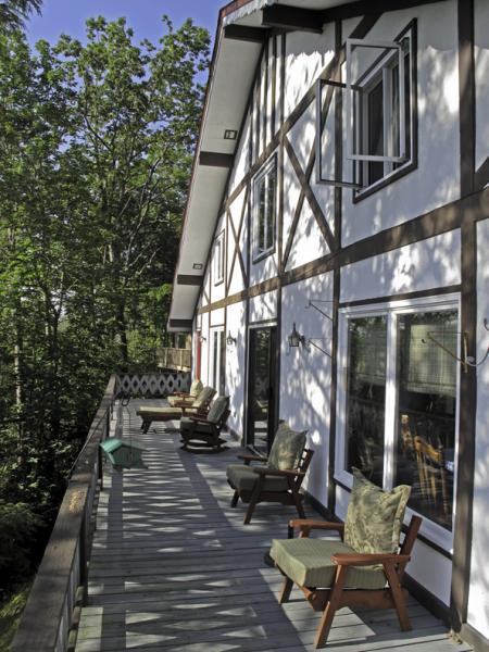 Long Porch with Redwood Furniture