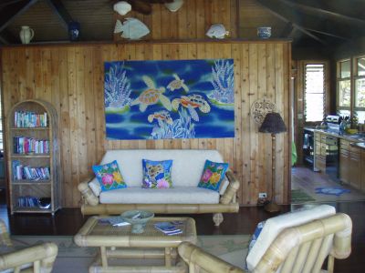 Living room, vacation rental Pualani, Kapoho, Hawaii