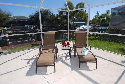 Cape Coral Villa Rental sun loungers