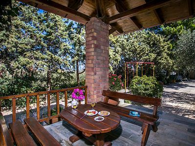 Sheltered patio area