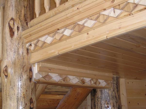 Wood accents create chalet atmosphere