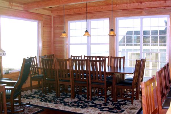 View of dining room table (seats 16)