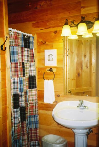 Shower/sink area in master bath . . .