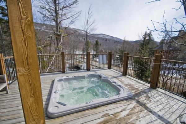 Private hot tub on patio