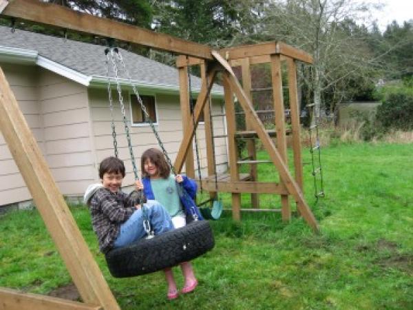 Swing in Backyard