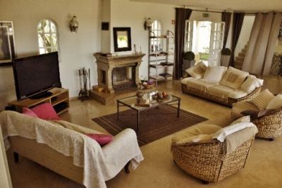 Living room with flat screen TV