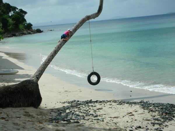 tire down on beach