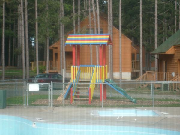 Playground next to pools