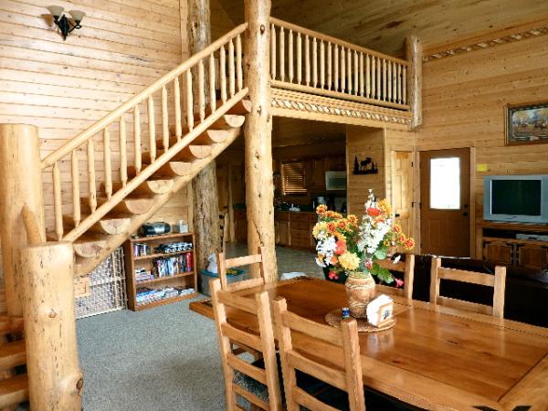 Log staircase with lovely woodwork