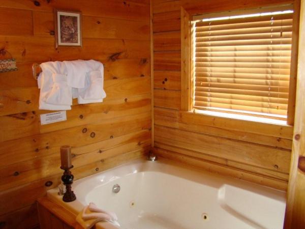 Jetted tub in master bath . . .