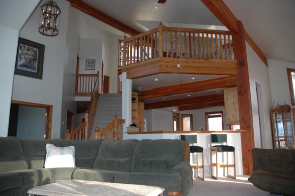 Great room, loft over kitchen