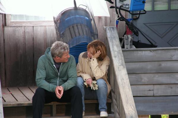Richard Gere & Diane Lane in Movie set at House