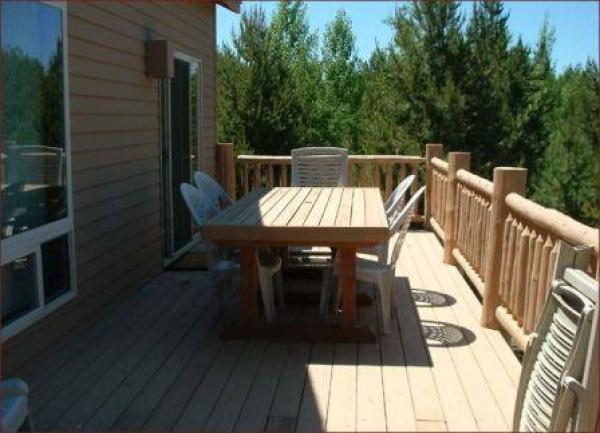Large decks with an extra large outdoor table