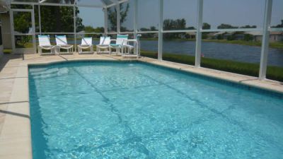 pool overlooks the lake