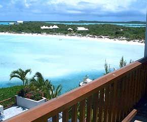 View of beach from balcony