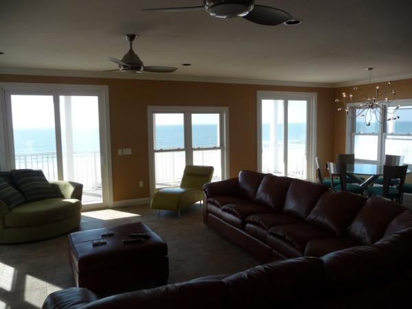 The huge open living room