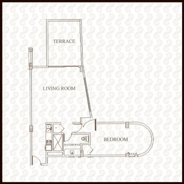 CVR Bldg Floor Plan Exec Suite,Kitch,Liv Rm,& Balc