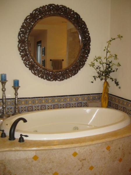 Large soaking tub
