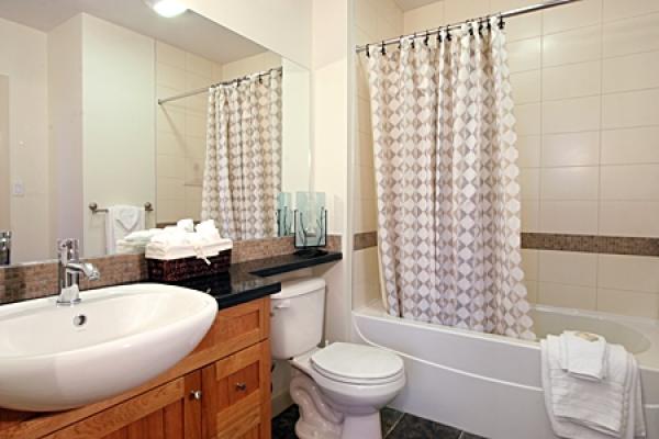 Bath with shower