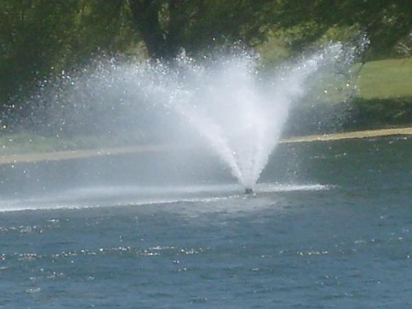 Fountain in lake