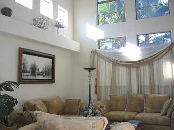 Living Room With High Ceiling