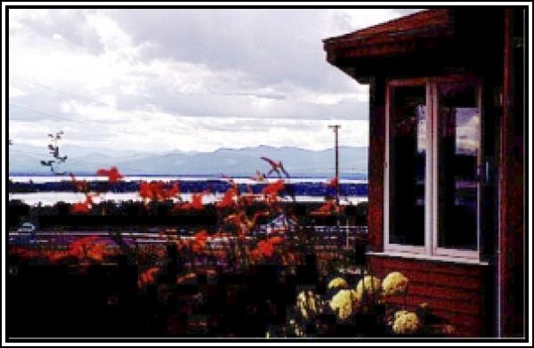 Panoramic views of Lake and mountains   