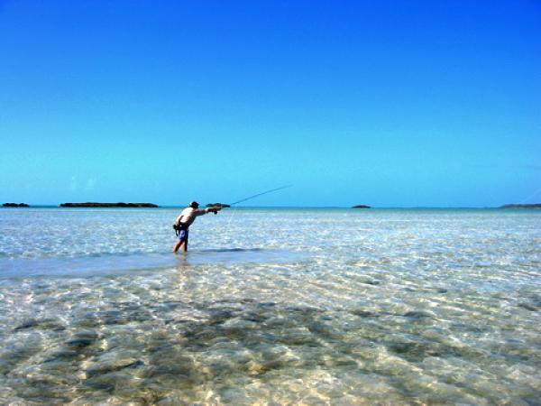 Bonefishing in lake just steps from your villa.