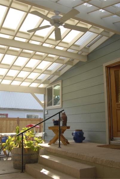 Back Porch with Propane Gill and Vegetable Garden