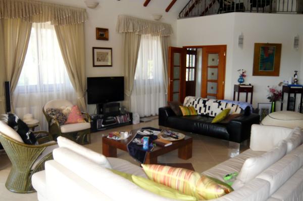 Lounge with vaulted ceiling