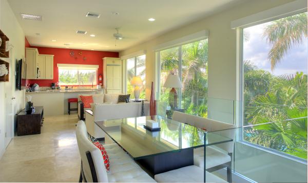 Apartment living/dining/kitchen area
