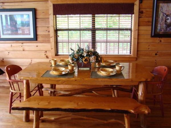 Dining area open to the kitchen & family room . . 