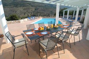 View of heated pool from BBQ area