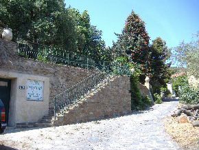 Private road and steps to hotel entrance