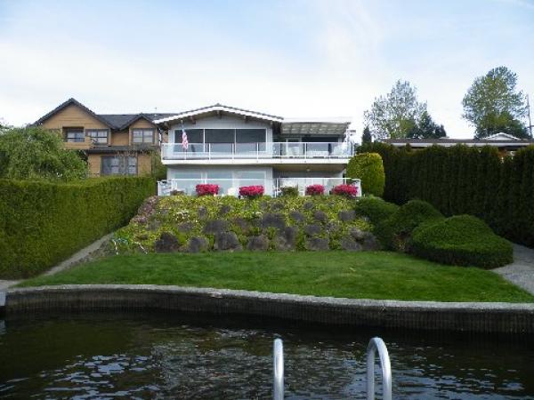 Lake swimming area in front of home