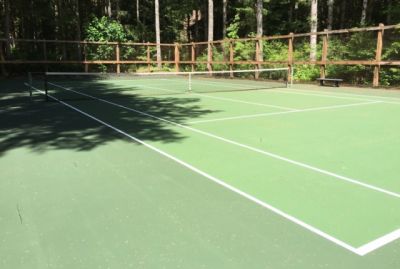One of 2 tennis courts