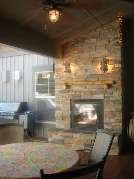 outdoor fire place in court yard