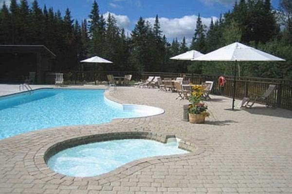 Outdoor pool and hot tub
