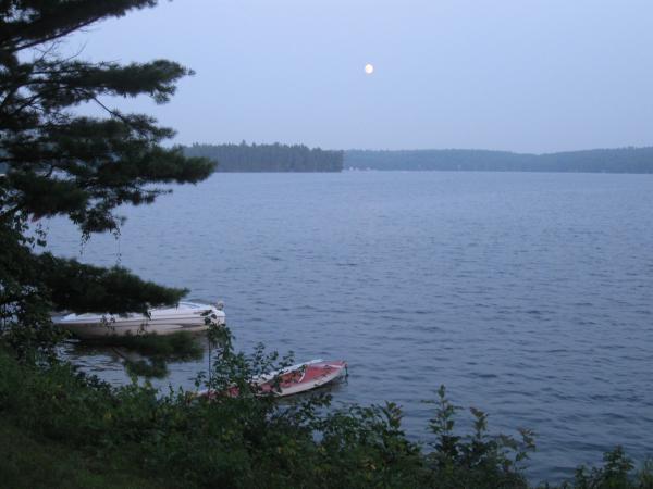 Great East Lake looking southeast at dusk
