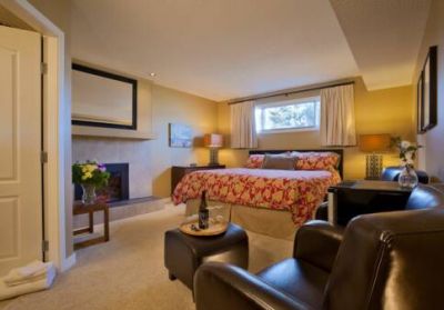 The Orchard Room: spacious room, king bed, fireplace, sitting area, mini-bar, ensuite, robes and slippers, sleeps 2-3.