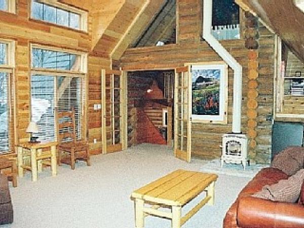 Franklin stove adds warmth to main gathering room