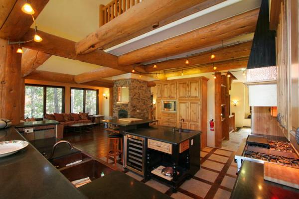 Kitchen looking into Great Room w/ Hearth